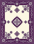 Regal Purple Floral Medallion Border Rug