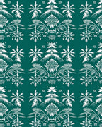 Emerald White Botanical Lace Repeating Rug