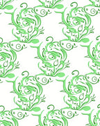 Whimsical Green Koi Swirl Rug