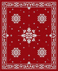 Crimson Snowflake Ornamental Border Rug