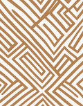 Geometric Brown Maze Weave Rug