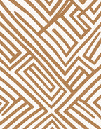 Geometric Brown Maze Weave Rug