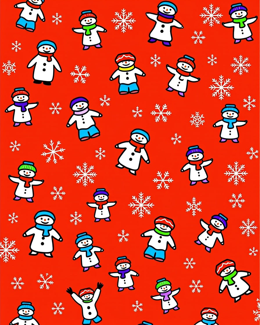 Red Snowman Snowstorm Collection Rug