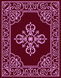 Maroon Pink Vintage Floral Scroll Rug