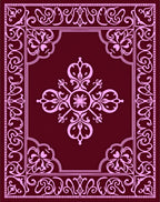 Maroon Pink Vintage Floral Scroll Rug