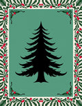 Black Fir Tree Christmas Border Rug