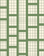 Sage Green Plaid Window Pane Rug