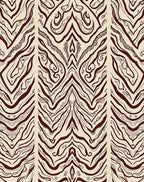 Rich Crimson Zebra Stripe Symmetry Rug