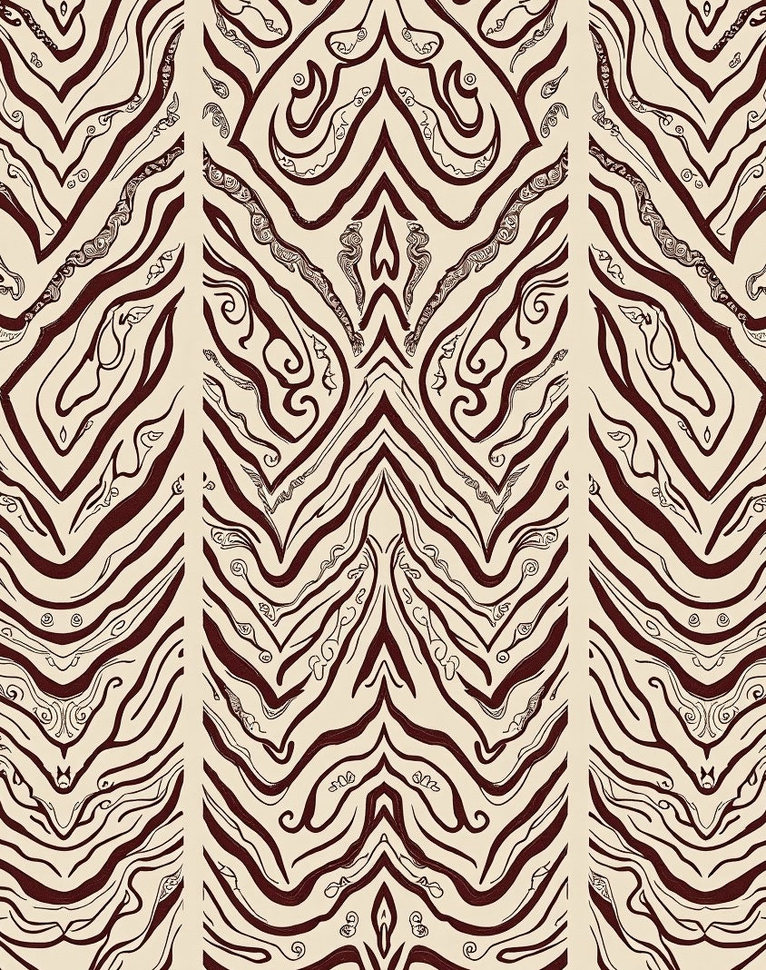 Rich Crimson Zebra Stripe Symmetry Rug