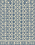 Navy Blue Interlocking Geometric Lattice Rug