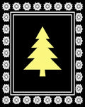 Golden Tree Snowflake Border Rug