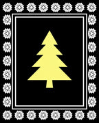Golden Tree Snowflake Border Rug