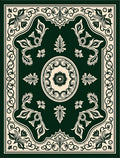 Elegant Dark Emerald Floral Medallion Rug