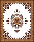 Brown Floral Medallion Square Rug