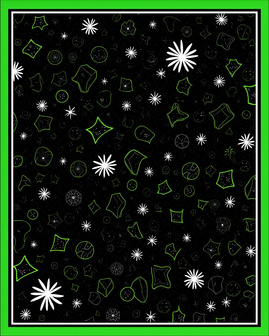 Black Cosmic Starburst Scatter Rug