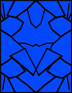 Vibrant Blue Geometric Shatter Rug