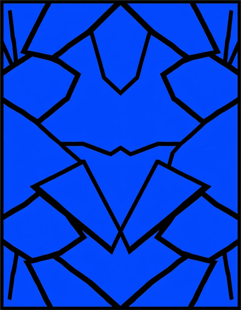 Vibrant Blue Geometric Shatter Rug