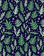 Forest Green Leafy Vines Pink Blooms Rug