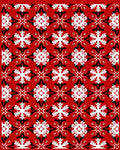 Crimson White Black Starburst Medallion Rug