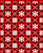 Crimson White Black Starburst Medallion Rug