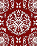 Crimson White Intricate Mandala Medallion Rug