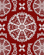 Crimson White Intricate Mandala Medallion Rug