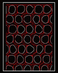 Modern Black Red Hexagonal Art Rug