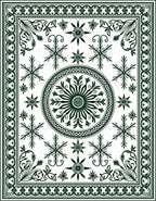 Dark Green Central Medallion Floral Rug