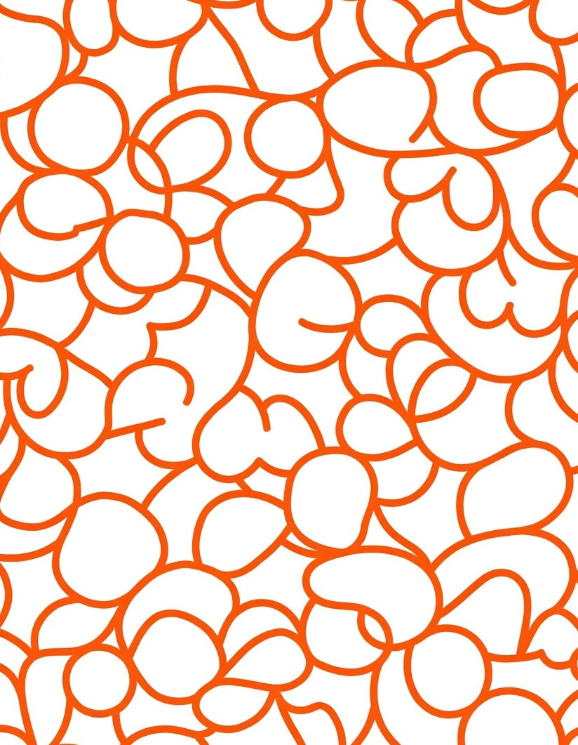 Orange Organic Swirl Abstract Rug