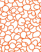 Orange Organic Swirl Abstract Rug