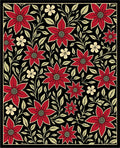 Crimson Floral Black Garden Weave Rug