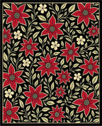 Crimson Floral Black Garden Weave Rug