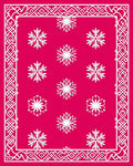 Fuchsia Snowflake Intricate Border Rug