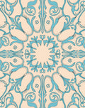 Azure Cream Floral Symmetry Rug
