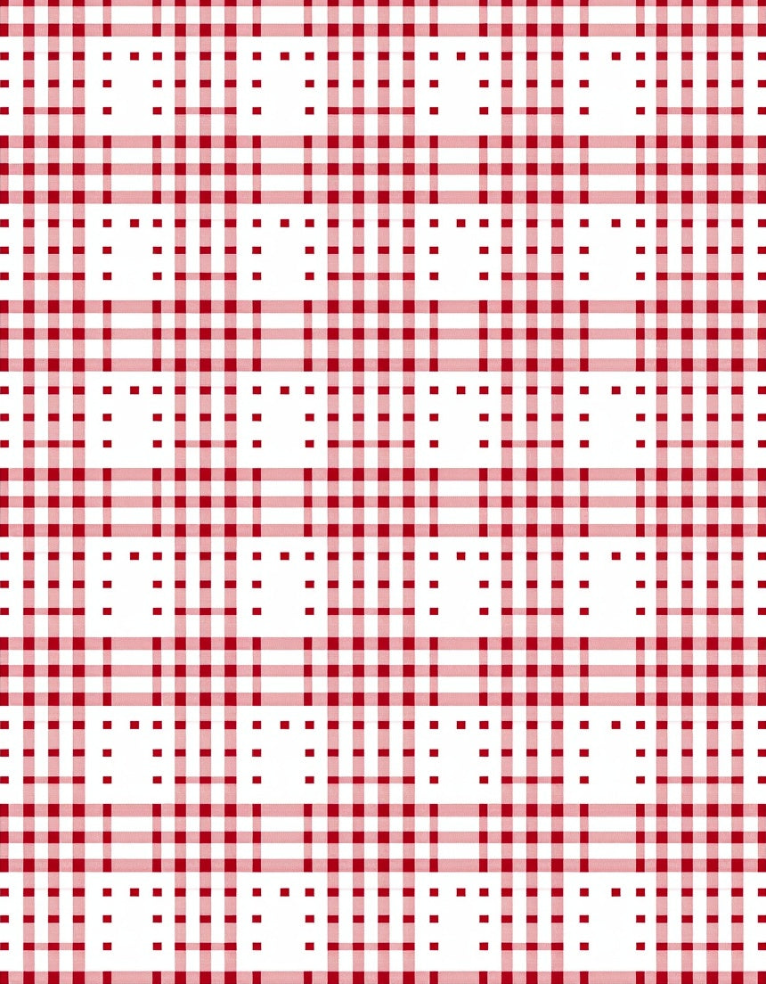 Vibrant Red White Gingham Squares Rug