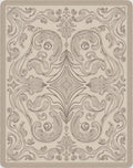 Ornate Beige Rococo Scroll Rug