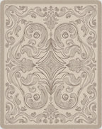 Ornate Beige Rococo Scroll Rug