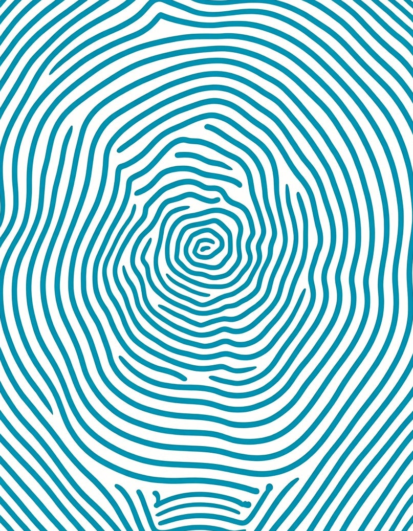 Teal Concentric Fingerprint Lines Rug
