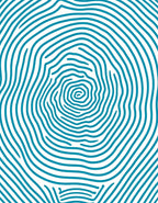 Teal Concentric Fingerprint Lines Rug