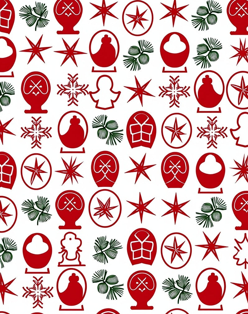 Red Green Winter Holiday Icons Rug
