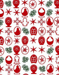 Red Green Winter Holiday Icons Rug