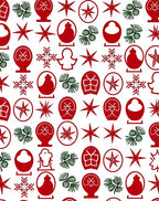 Red Green Winter Holiday Icons Rug