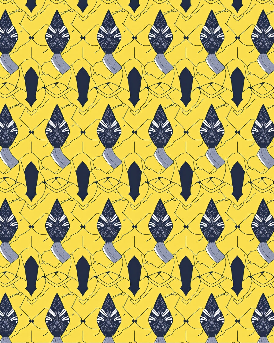 Yellow Shadowed Warrior Diamond Rug