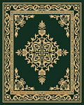 Deep Green Golden Floral Medallion Rug
