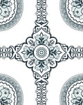 Pale Blue Floral Medallion Symmetry Rug