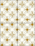 Golden Sunburst Starburst Cream Rug