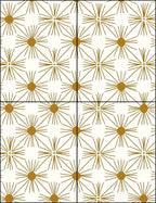 Golden Sunburst Starburst Cream Rug