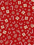 Festive Red Holiday Icons Medley Rug