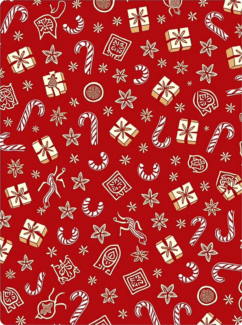 Festive Red Holiday Icons Medley Rug