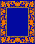 Vibrant Orange Pumpkin Foliage Border Rug